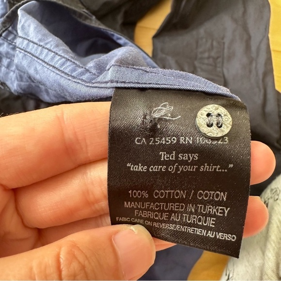 TED BAKER textured stripe long sleeve button up dress shirt  Size - 5 - Picture 9 of 11